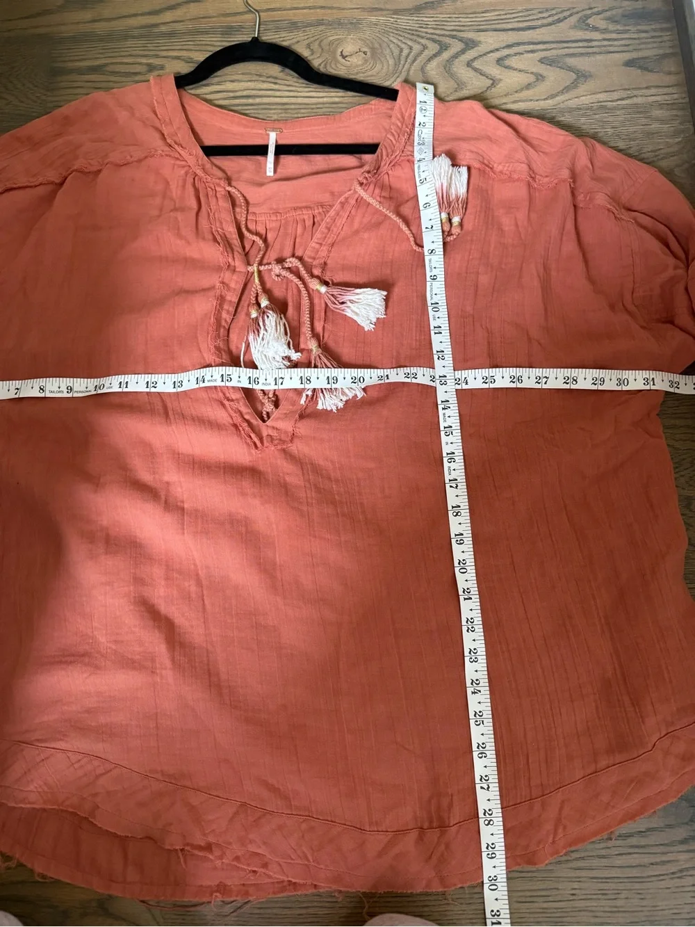 Free People Rust Tassel Tunic with pockets. Breezy and comfortable. XS. EUC.